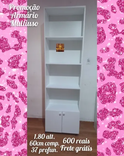Armário Multiuso Branco - 1,80m - Frete Grátis