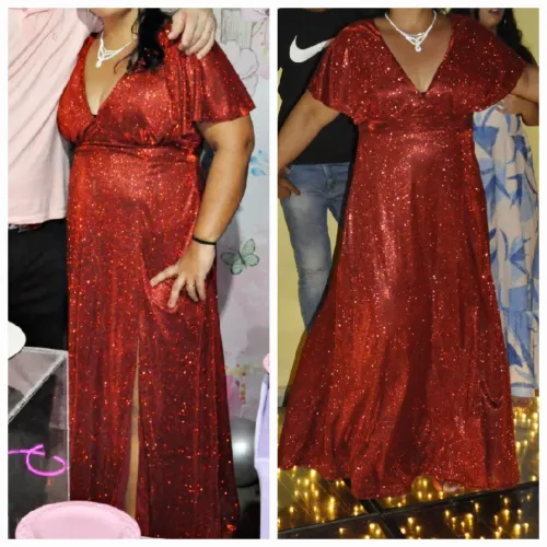 Vestido Longo de Festa marsala tamanho 50