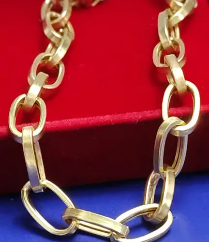 Pulseira Modelo Barquet Ouro 18 Kilates Peso 14.20 Gramas 20 Cm 9 mm Oco Fecho Gaveta