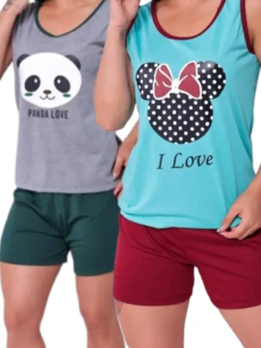 Pijama Conj. Regata com short - 2 pcs M G GG