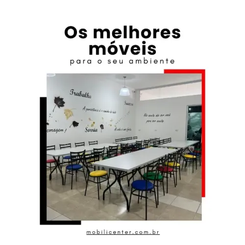 mesas, cadeiras, lixeiras e porta bandejas para refeitórios e restaurantes industriais