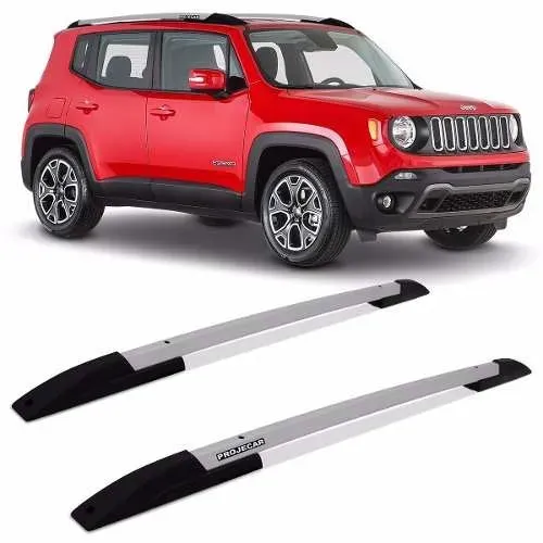 Rack Teto Longarina Jeep Renegade 2015 2016 Prata 2 Pecas