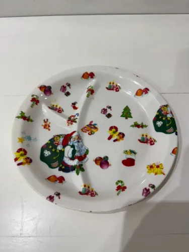Prato de Aperitivos Natalino - Diâmetro 21 cm - Plástico