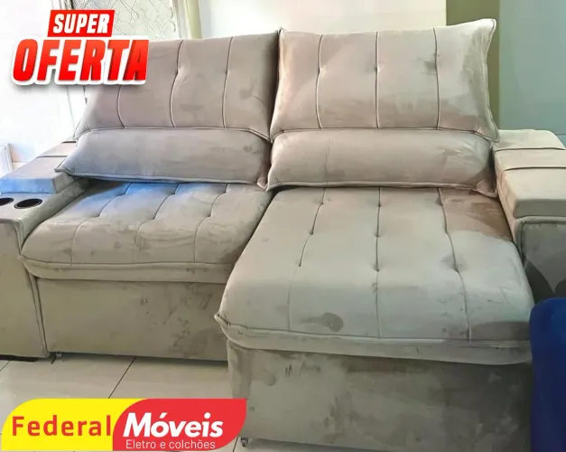 Sofá Retrátil e Reclinável 2,25m - Super Oferta!