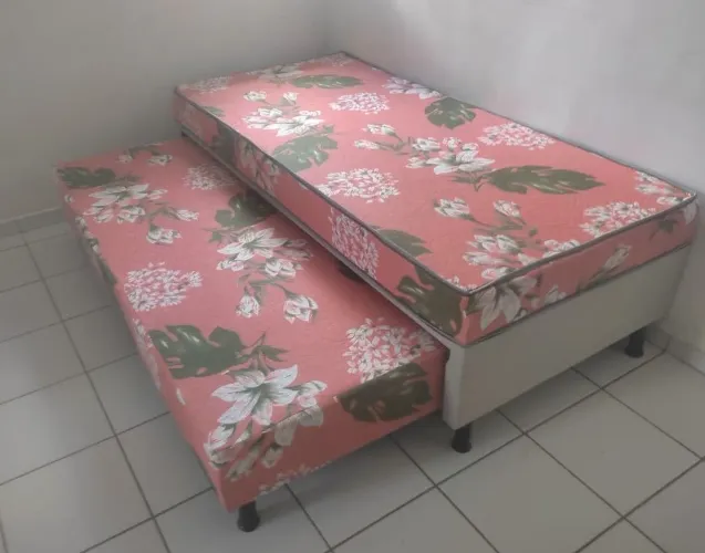 Cama Box Solteiro com Cama Auxiliar