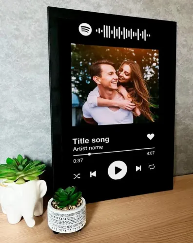Quadro Spotify com foto em MDF 12x15