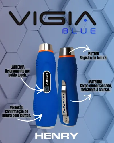 Bastão ronda vigia Henry blue + 5 ibuttons + nota físcal