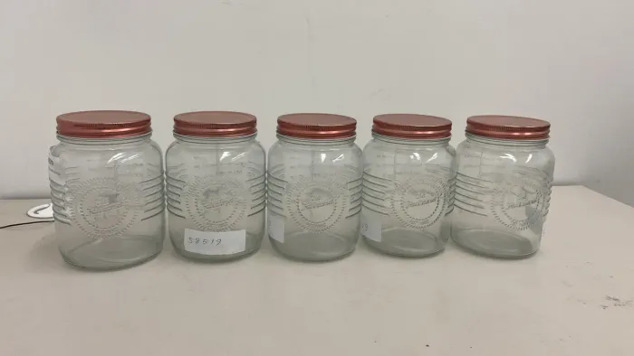 Conjunto 5 potes de vidro de 800ml
