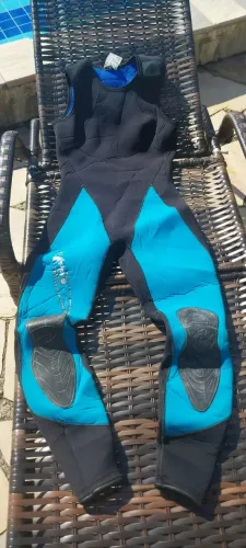 Roupa de Mergulho Feminina Aqualung 5?mm - Long John + Jaqueta - Excelente Estado 