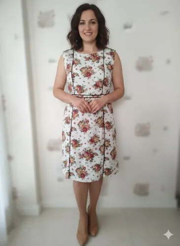 Barreds vestido linho 44 floral