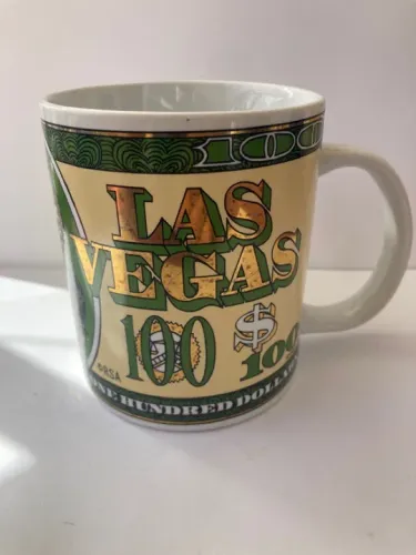 Caneca com estampa 100 dollares de Las Vegas