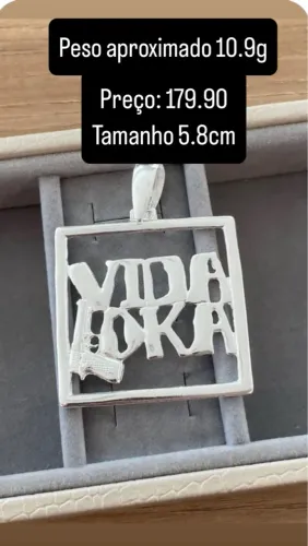 Pingente Vida Loka de Prata