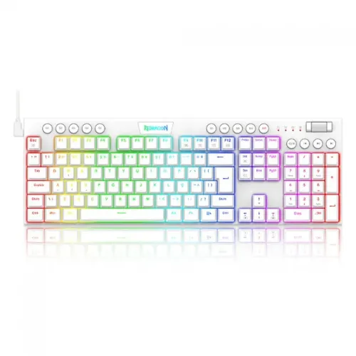 Teclado Mecânico Redragon Horus White RGB Switch Brown Low Profile - WZetta