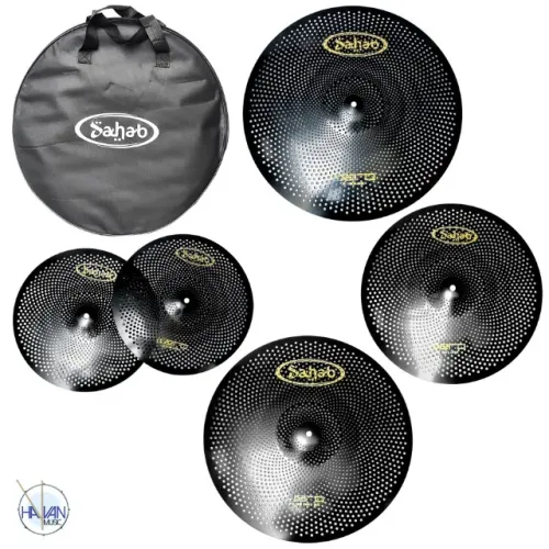 Kit de Pratos Silenciosos Hero Mute Sahab - Hats 14, Crash 16 e 18, Ride  20 + Bag