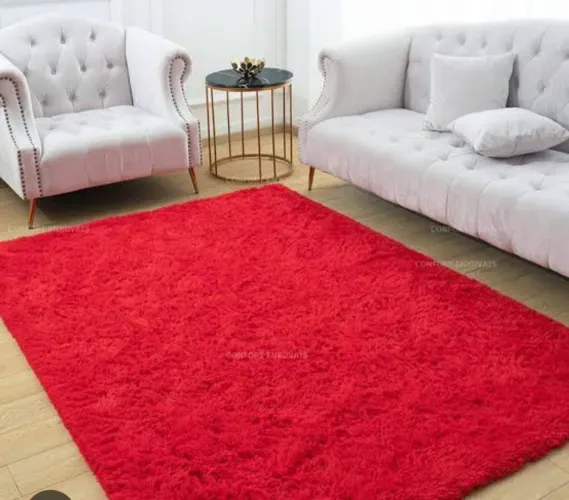 Tapete Vermelho Shaggy - Conforto e Elegância
