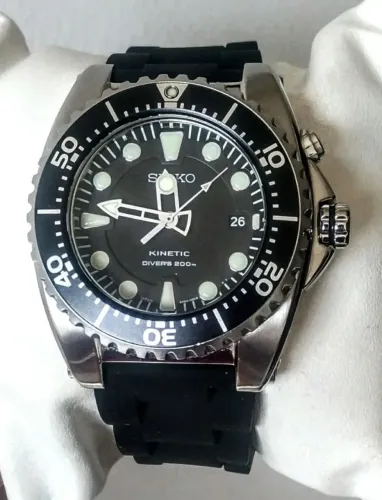 Relógio Seiko Kinetic Diver 200m Excelente Estado Acompanha 3 Pulseiras! Leia A Descrição