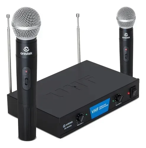 Microfone Sem Fio Onistek VHF - Ótima Qualidade!