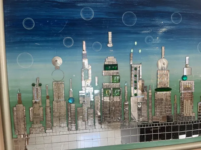 Quadro Decorativo Mosaico Cidade