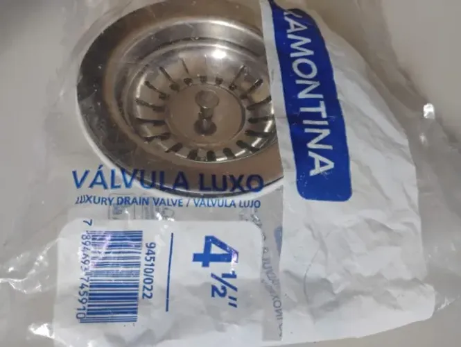 Válvula Tramontina Luxo De Pias Cubas Aço Inox 4 1/2" 
