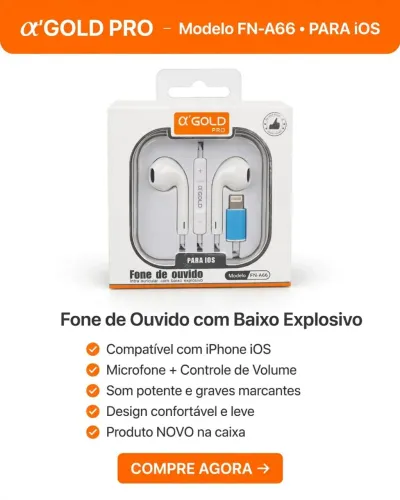 Fone de ouvido lightning de iPhone