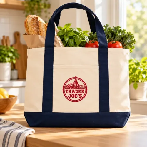 Bolsa Ecobag Trader Joe's Azul e Branca