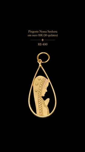 Pingente Nossa Senhora em ouro 10k