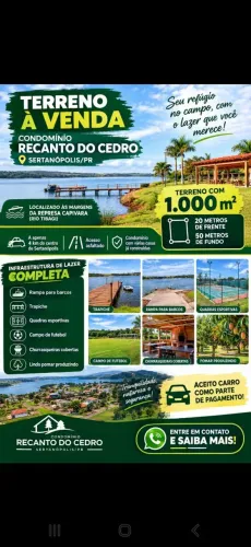 Vendo ou troco ,Terreno Condominio Recanto vale do cedro em sertanopolis.