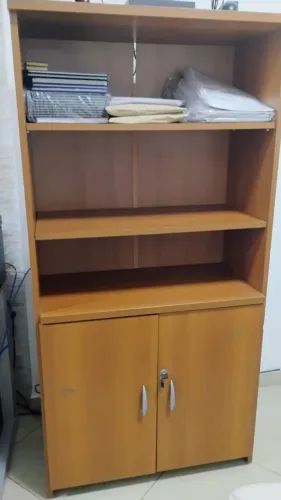 Armário Estante Escritório Multiuso com Portas e Chaves