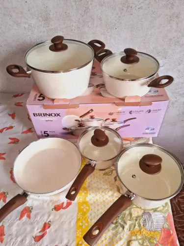 Kit de panelas Brinox Ceramic Life Optima 5 peças