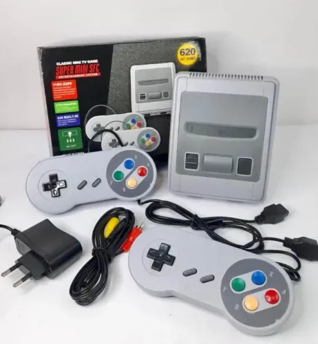 VIDEO GAME RETRO NINTENDO 620 JOGOS 2 CONTROLES COM FIO - FAÇO ENTREGA