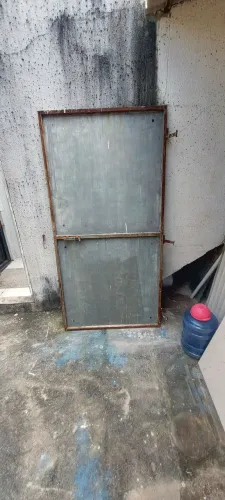 Portão 2x1 aço galvanizado e metalon, chapa 16, metalon p. 1.20