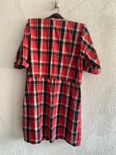 Vestido xadrez tecido algodão semi novo