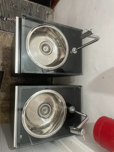 Gabinete Lavatório Com Cuba Inox E Torneira Alta - Unidade