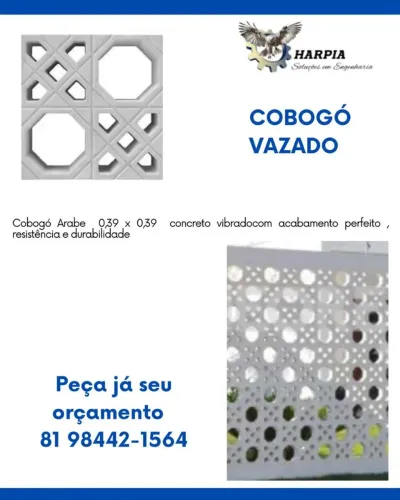Cobogo concreto vibrado 