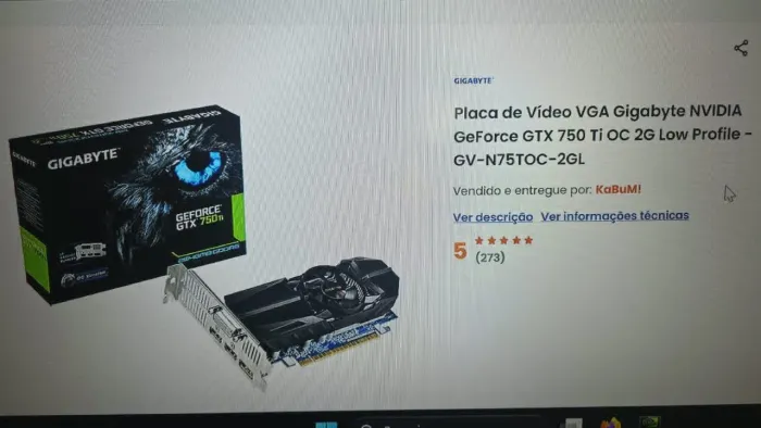 Placa de vídeo GTX 750 ti 2G