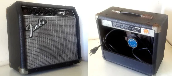 Vendo guitarra Yamaha tipo rgx década de 90 com amp. fender sidekick, pedais, cabos
