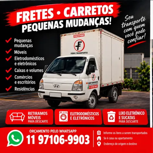 Fábio transportes Carretos Tatuapé e Região $ 80,00