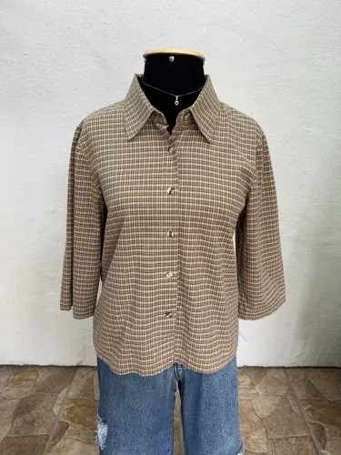 Blusa xadrez manga 3/4