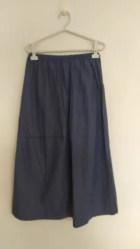 Saía jeans longa com fendas laterais Tam M