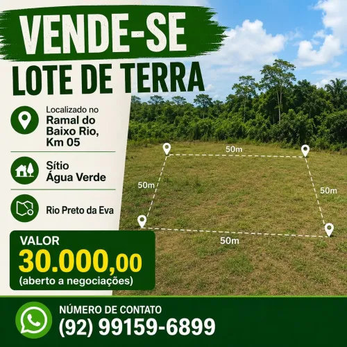Vende-se terreno em Rio preto da Eva