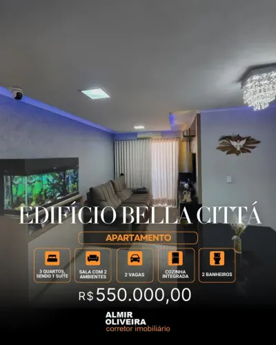 MG - Apartamento - Edifício Bella Cittá - Centro - 3 Dormitórios (1 suíte) - Gourmet- Sert