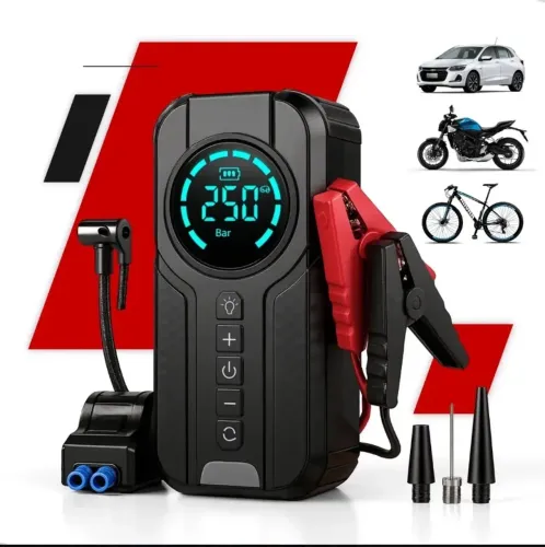 Auxiliar de Partida Carregador Bateria Com Compressor de AR
