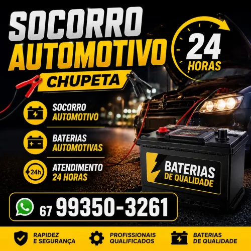 Socorro 24horas transferência de carga (chupeta) baterias novas