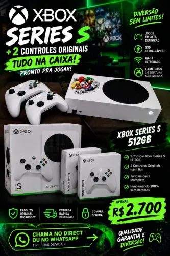 Xbox Series S + 2 Controles Originais | Estado de Novo | Completo na Caixa