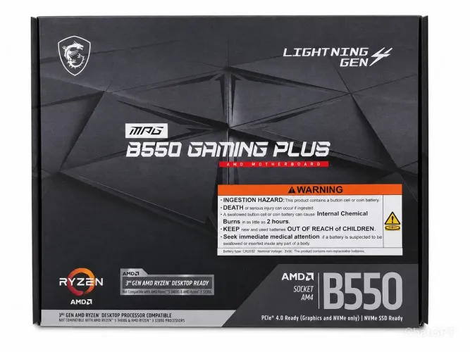 Placa Mãe MSI MPG B550 Gaming Plus AM4 ATX AMD DDR4