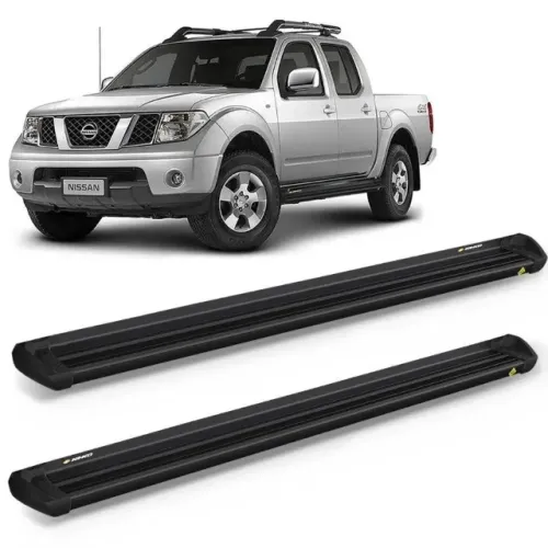 Estribo Lateral Keko Integral K1 Nissan Frontier Cabine Dupla 2008 a 2016 Preto