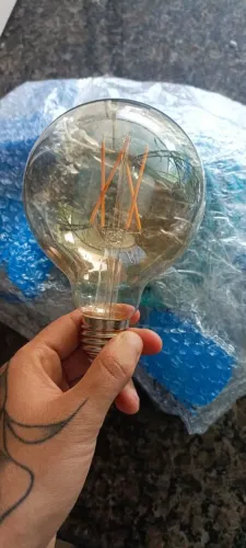 Pendente tipo Benjamim ajustável azul + 5 lâmpadas decorativas