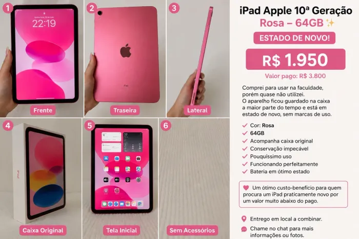 Ipad 10a geração Rosa