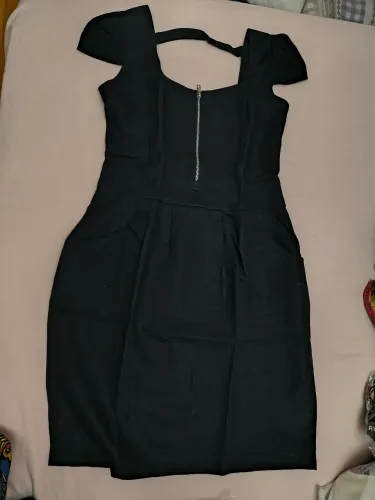 Vestido preto em linho tamanho M