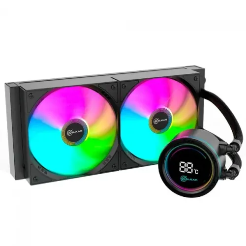 Water Cooler 240mm Kalkan Alpha, Tela Digital, AMD e Intel, ARGB, Preto